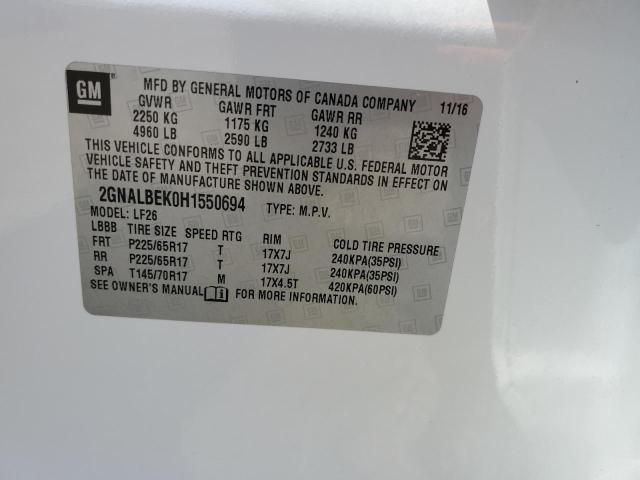 Photo 14 from auction – 2017 CHEVROLET EQUINOX LS with VIN 2GNALBEK0H1550694