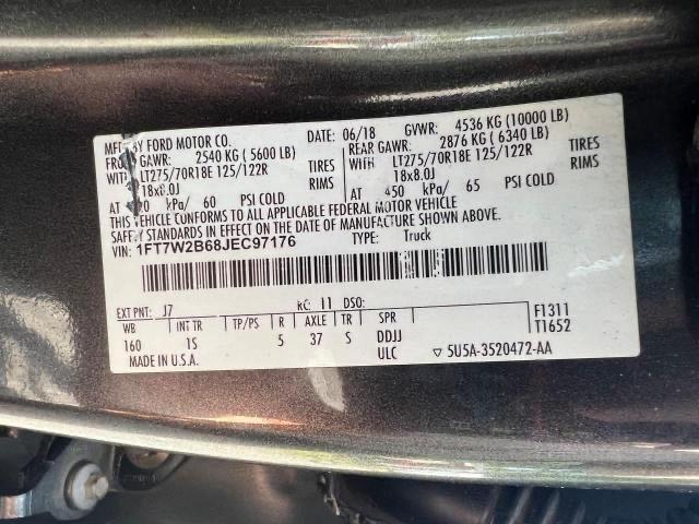Photo 10 from auction – 2018 FORD F250 SUPER with VIN 1FT7W2B68JEC97176