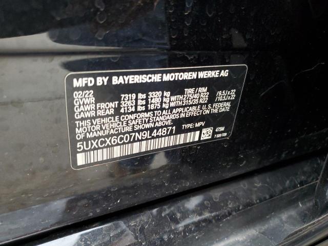 Photo 14 from auction – 2022 BMW X7 M50I with VIN 5UXCX6C07N9L44871