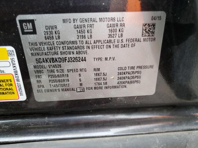 Photo 14 from auction – 2015 BUICK ENCLAVE with VIN 5GAKVBKD9FJ326244