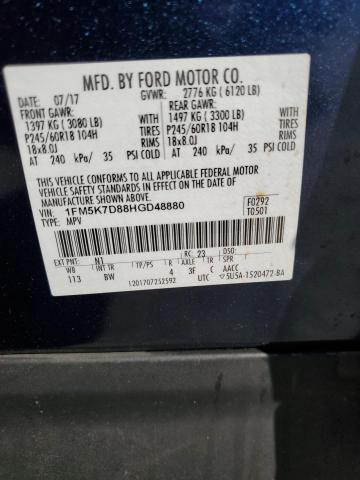 Photo 14 from auction – 2017 FORD EXPLORER X with VIN 1FM5K7D88HGD48880