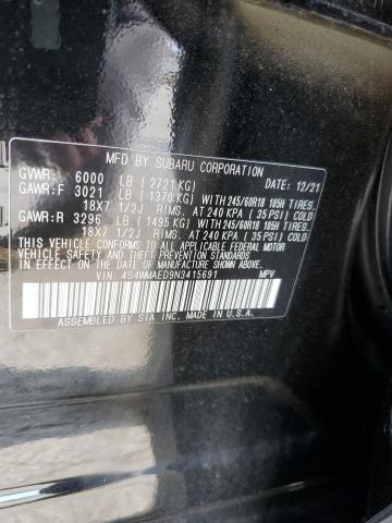 Photo 14 from auction – 2022 SUBARU ASCENT PRE with VIN 4S4WMAED9N3415691