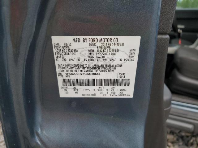 Photo 14 from auction – 2012 FORD ESCAPE XLT with VIN 1FMCU0D78CKC50647