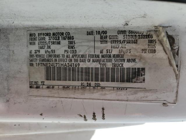 Photo 14 from auction – 2001 FORD ECONOLINE with VIN 1FTNE24L71HA34169