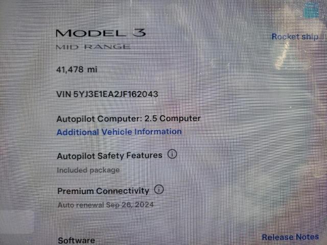Photo 9 from auction – 2018 TESLA MODEL 3 with VIN 5YJ3E1EA2JF162043