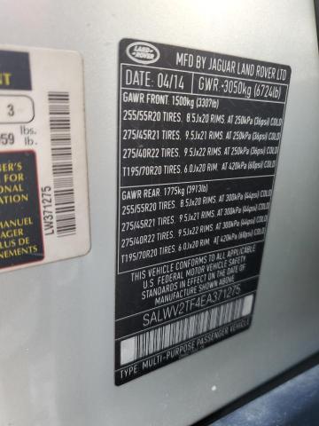 Photo 14 from auction – 2014 LAND ROVER RANGE ROVE with VIN SALWV2TF4EA371275