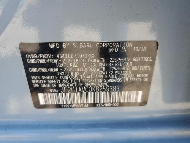 Photo 14 from auction – 2019 SUBARU CROSSTREK with VIN JF2GTAMC0K8259383