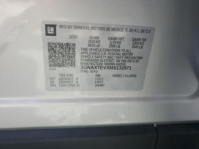 Photo 14 from auction – 2021 CHEVROLET EQUINOX LT with VIN 3GNAXTEVXMS132971