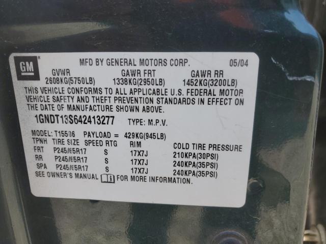Photo 14 from auction – 2004 CHEVROLET TRAILBLAZE with VIN 1GNDT13S642413277