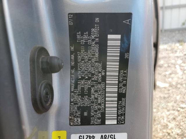Photo 14 from auction – 2012 TOYOTA SIENNA LE with VIN 5TDKK3DC5CS272893