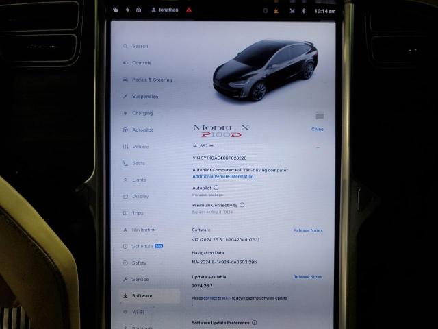 Photo 9 from auction – 2016 TESLA MODEL X with VIN 5YJXCAE4XGF028228