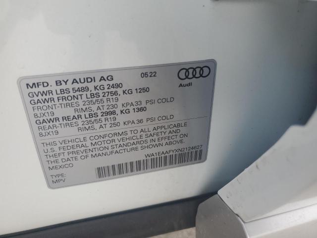 Photo 14 from auction – 2022 AUDI Q5 PREMIUM with VIN WA1EAAFYXN2124627