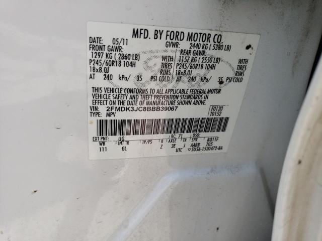 Photo 14 from auction – 2011 FORD EDGE SEL with VIN 2FMDK3JC8BBB39067