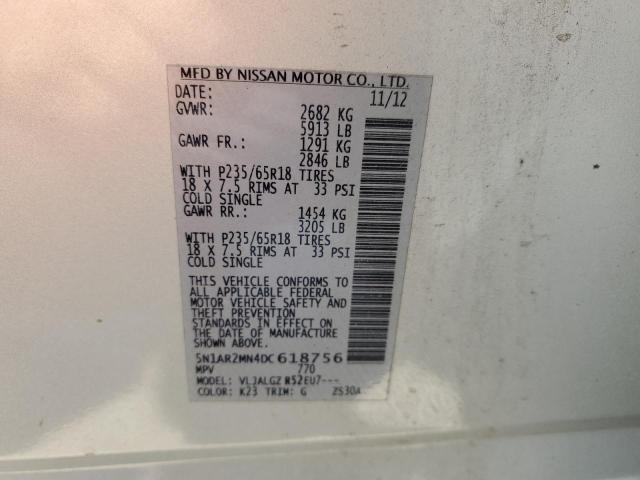 Photo 14 from auction – 2013 NISSAN PATHFINDER with VIN 5N1AR2MN4DC618756