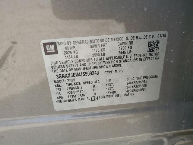 Photo 14 from auction – 2018 CHEVROLET EQUINOX LT with VIN 3GNAXJEV4JS599240