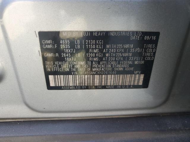 Photo 14 from auction – 2017 SUBARU OUTBACK 2. with VIN 4S4BSANCXH3261640