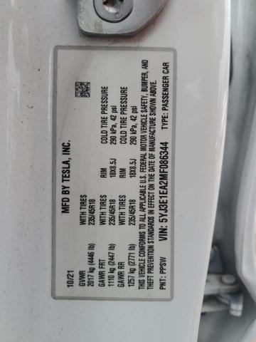 Photo 14 from auction – 2021 TESLA MODEL 3 with VIN 5YJ3E1EA2MF086344