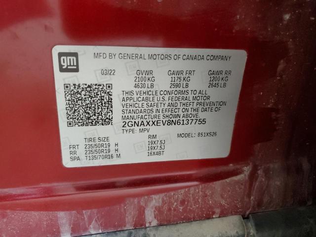 Photo 14 from auction – 2022 CHEVROLET EQUINOX PR with VIN 2GNAXXEV8N6137755