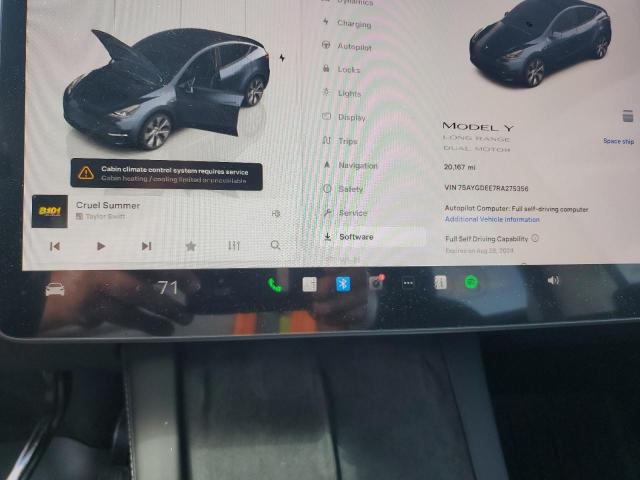 Photo 9 from auction – 2024 TESLA MODEL Y with VIN 7SAYGDEE7RA275356