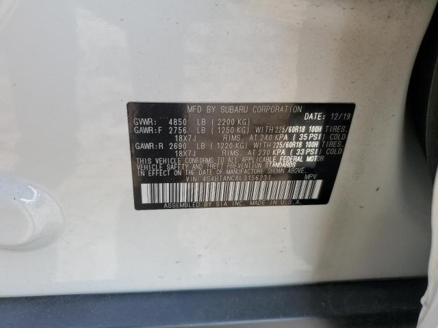 Photo 14 from auction – 2020 SUBARU OUTBACK LI with VIN 4S4BTANC8L3156231