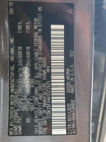 Photo 14 from auction – 2019 TOYOTA HIGHLANDER with VIN 5TDKZRFH4KS572625