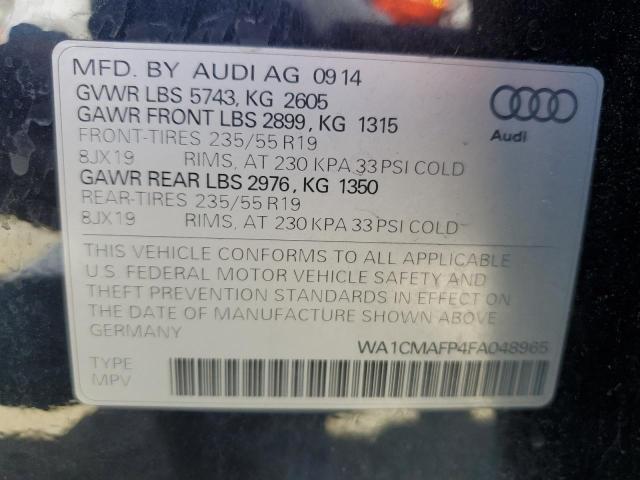 Photo 14 from auction – 2015 AUDI Q5 TDI PRE with VIN WA1CMAFP4FA048965
