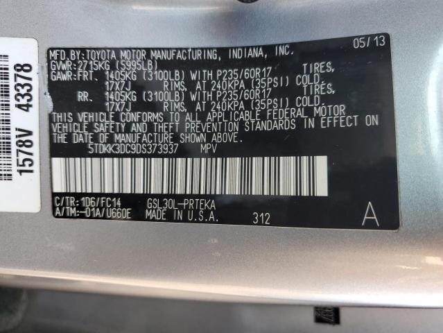 Photo 14 from auction – 2013 TOYOTA SIENNA LE with VIN 5TDKK3DC9DS373937
