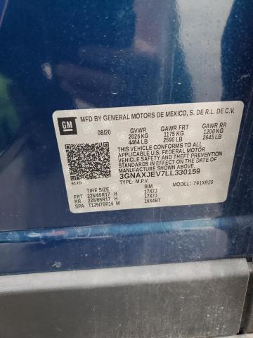 Photo 14 from auction – 2020 CHEVROLET EQUINOX LT with VIN 3GNAXJEV7LL330159