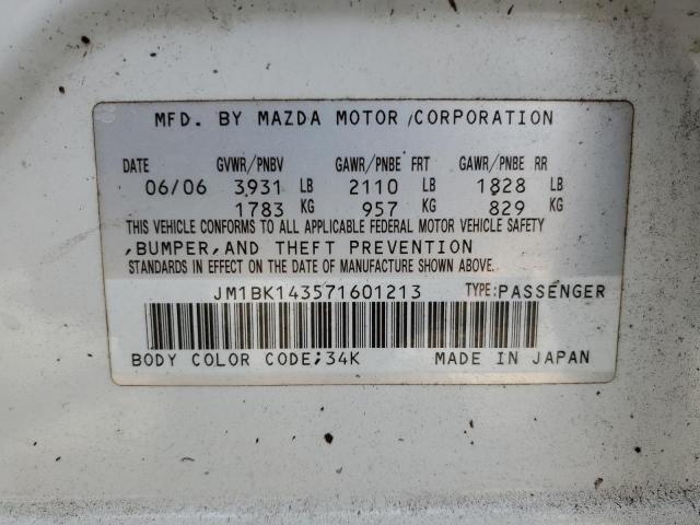 Photo 14 from auction – 2007 MAZDA 3 HATCHBAC with VIN JM1BK143571601213
