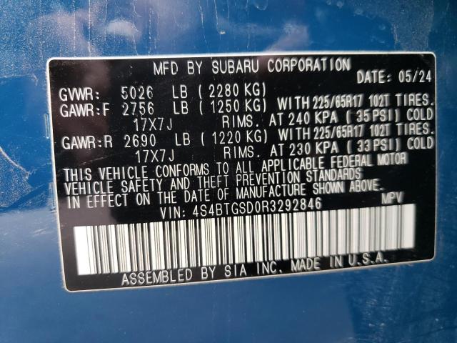 Photo 14 from auction – 2024 SUBARU OUTBACK WI with VIN 4S4BTGSD0R3292846