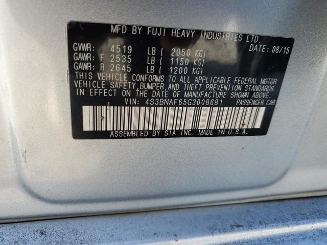 Photo 14 from auction – 2016 SUBARU LEGACY 2.5 with VIN 4S3BNAF65G3008681