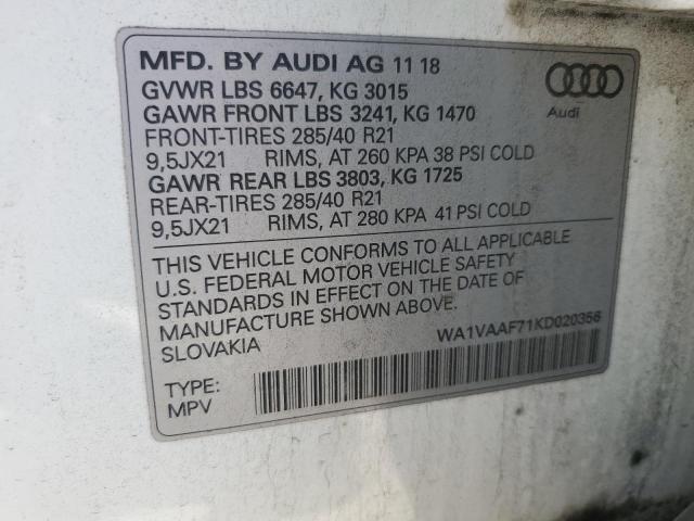 Photo 14 from auction – 2019 AUDI Q7 PRESTIG with VIN WA1VAAF71KD020356