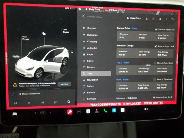 Photo 9 from auction – 2023 TESLA MODEL Y with VIN 7SAYGDEE6PF599379