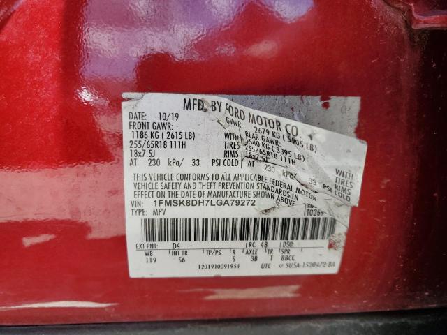 Photo 14 from auction – 2020 FORD EXPLORER X with VIN 1FMSK8DH7LGA79272