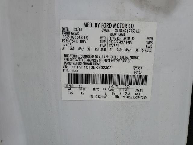 Photo 14 from auction – 2014 FORD F150 with VIN 1FTNF1CT3EKE02302