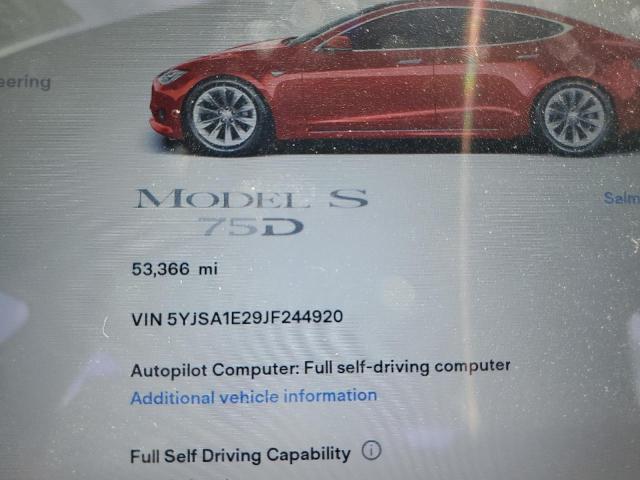 Photo 9 from auction – 2018 TESLA MODEL S with VIN 5YJSA1E29JF244920