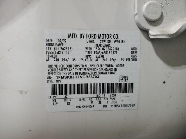 Photo 14 from auction – 2022 FORD EXPLORER T with VIN 1FMSK8JH7NGB86703