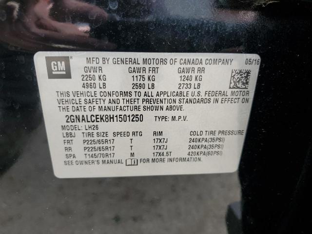 Photo 14 from auction – 2017 CHEVROLET EQUINOX LT with VIN 2GNALCEK8H1501250