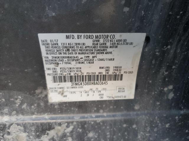Photo 14 from auction – 2017 FORD FLEX LIMIT with VIN 2FMGK5D8XHBA03645