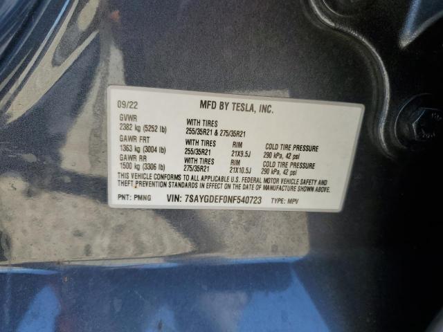 Photo 14 from auction – 2022 TESLA MODEL Y with VIN 7SAYGDEF0NF540723