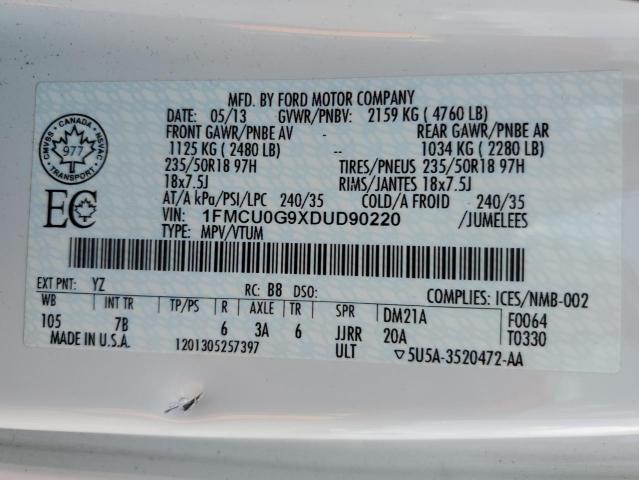 Photo 14 from auction – 2013 FORD ESCAPE SE with VIN 1FMCU0G9XDUD90220