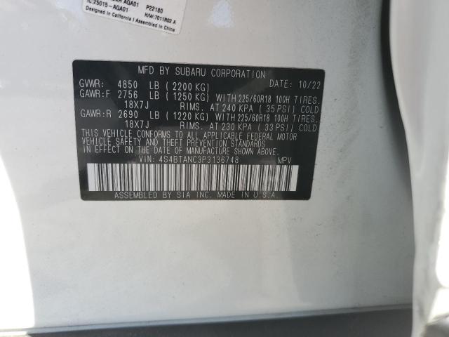 Photo 14 from auction – 2023 SUBARU OUTBACK LI with VIN 4S4BTANC3P3136748