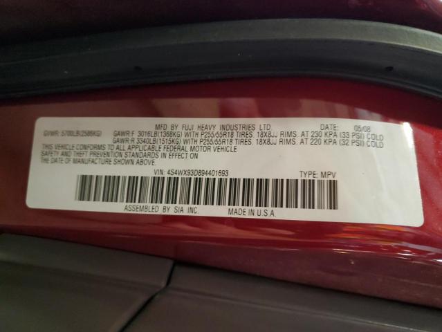 Photo 14 from auction – 2009 SUBARU TRIBECA LI with VIN 4S4WX93D894401693
