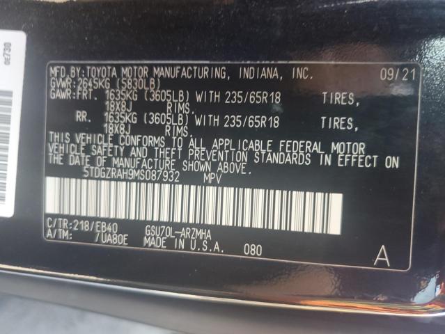 Photo 14 from auction – 2021 TOYOTA HIGHLANDER with VIN 5TDGZRAH9MS087932