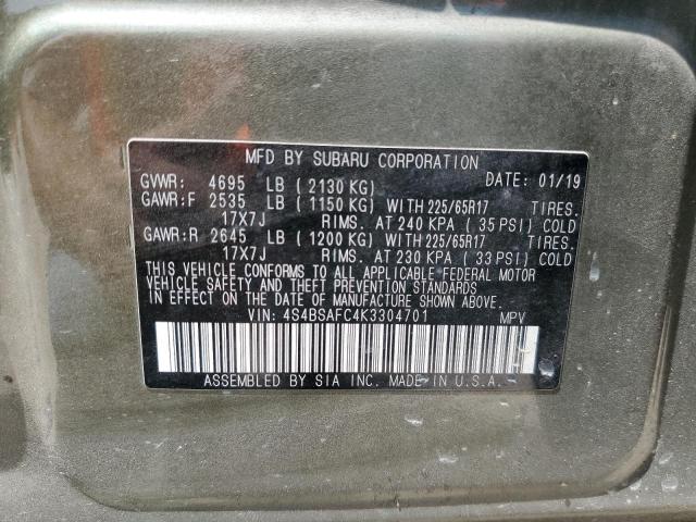 Photo 14 from auction – 2019 SUBARU OUTBACK 2. with VIN 4S4BSAFC4K3304701