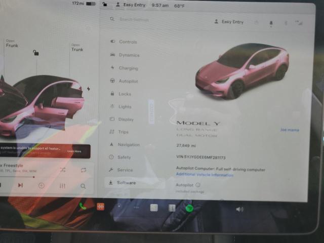 Photo 9 from auction – 2021 TESLA MODEL Y with VIN 5YJYGDEE6MF281173