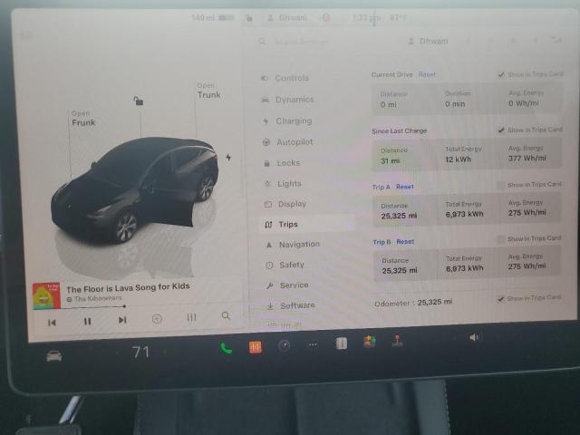 Photo 9 from auction – 2023 TESLA MODEL Y with VIN 7SAYGDEE6PA115398