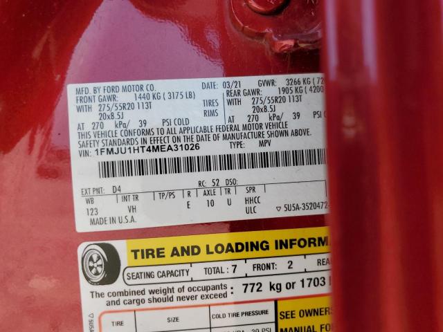 Photo 14 from auction – 2021 FORD EXPEDITION with VIN 1FMJU1HT4MEA31026
