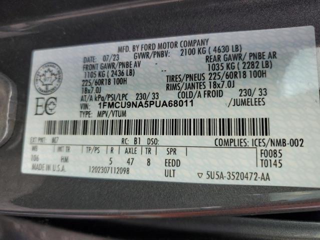 Photo 14 from auction – 2023 FORD ESCAPE ST with VIN 1FMCU9NA5PUA68011