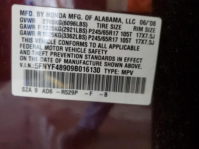 Photo 14 from auction – 2009 HONDA PILOT TOUR with VIN 5FNYF48909B016130